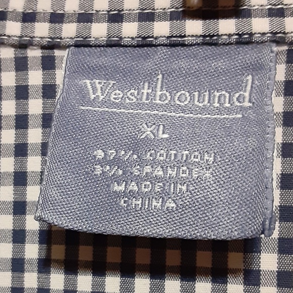 Westbound Checked Embroidered Button Down Top - Picture 2 of 7
